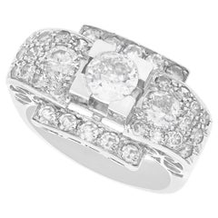 Anillo de platino con diamantes de 2,57 quilates - Art Déco - Antiguo Circa 1930