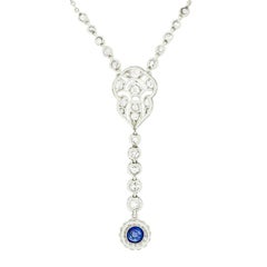 Art Deco 2.58ct Diamond and Sapphire Necklace, c.1920s