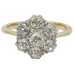 Art Deco 2.60 Carat Old Mine Cut Diamond Cluster Engagement Ring