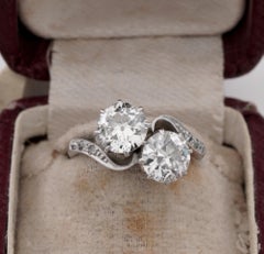 Art Deco 2.60 Ct Diamond Twist Platinum Ring