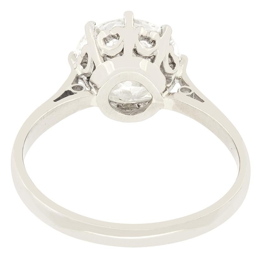 Art Deco 2.60 Carat Diamond Solitaire Ring, c.1920s In Good Condition In London, GB