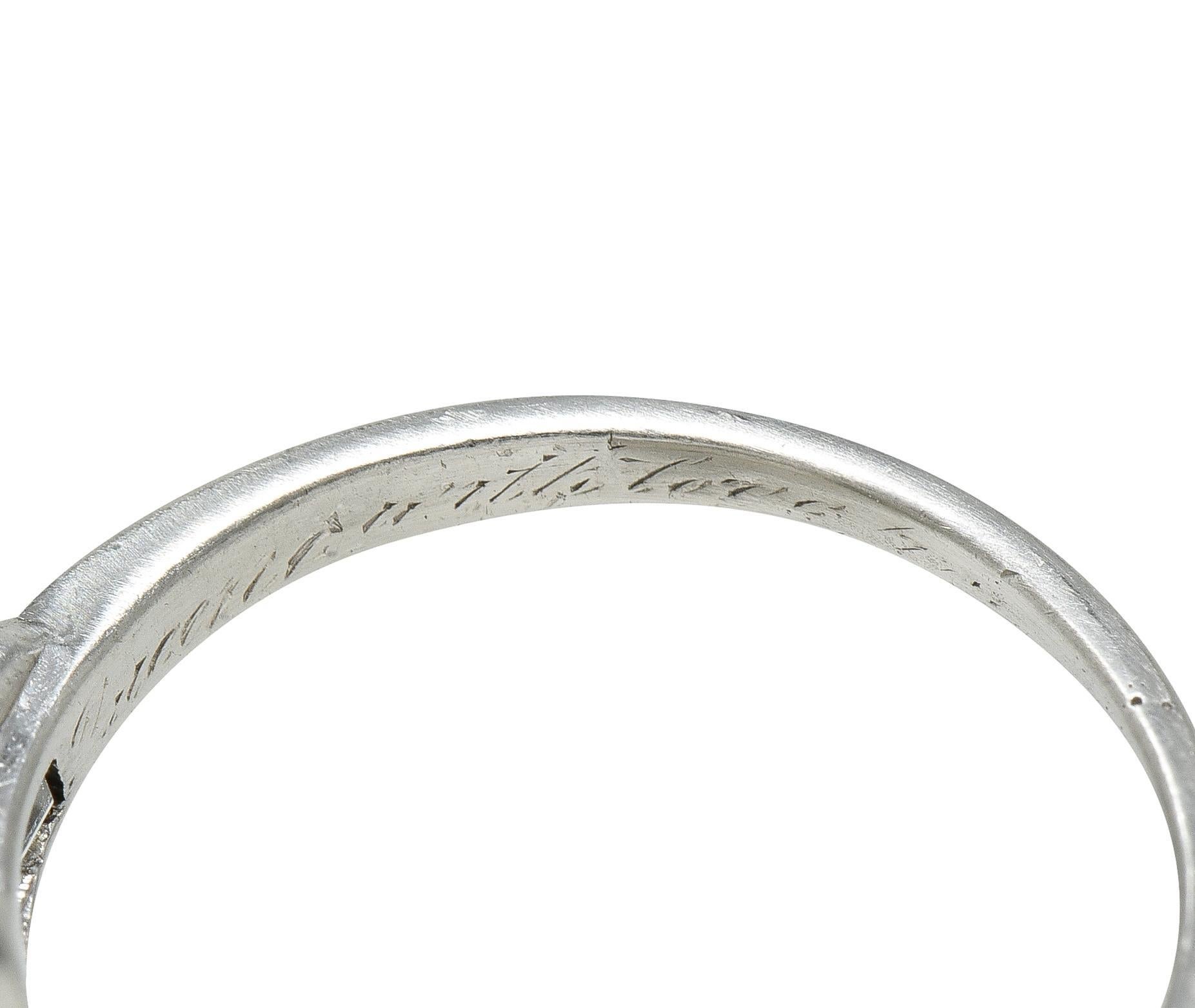 da uomo o donna Anello di fidanzamento vintage in platino con diamante taglio marquise 2,65 CTW Art of Vintage in vendita