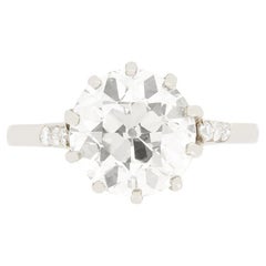 Anillo solitario de diamantes Art Déco de 2,65 ct, c.1920