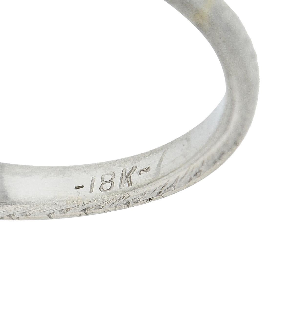 Art Deco 2.69 CTW Old Mine Cut 18 Karat White Gold Vintage Engagement Ring GIA For Sale 4