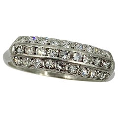Art Deco 27 Diamond Platinum Stacking Band Ring Wedding Engagement