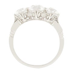 Art Deco 2.70 Carat Diamond Three Stone Ring, circa 1920s
