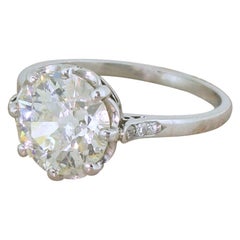 Art Deco 2.71 Carat Old Cut Diamond Engagement Ring