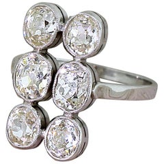 Art Deco 2.75 Carat Old Cut Diamond Six-Stone Ring