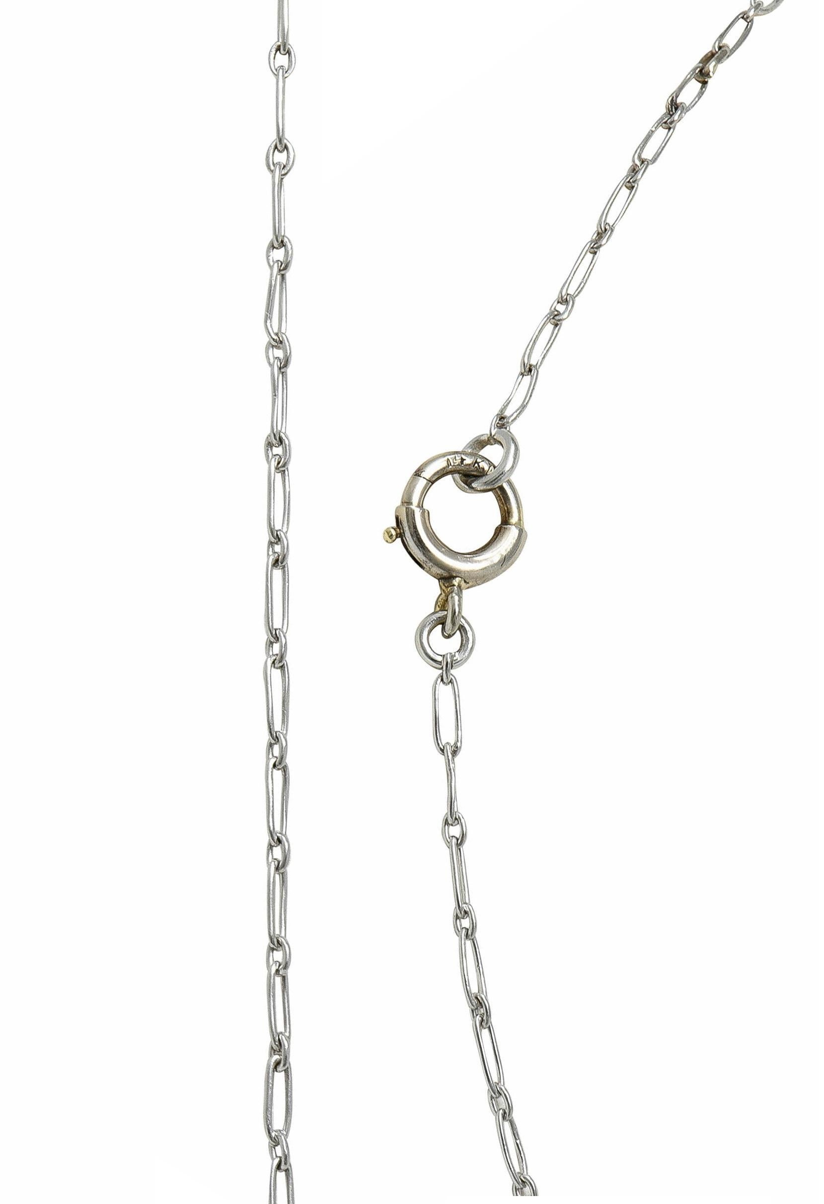 Art Deco 2.75 CTW Diamond Platinum Vintage Openwork Drop Necklace 2