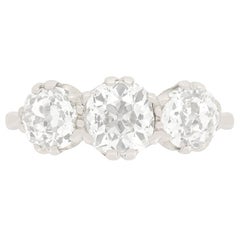 Art Deco Verlobungsring mit 3 Steinen, 2,75 Karat Diamant, ca. 1920er Jahre