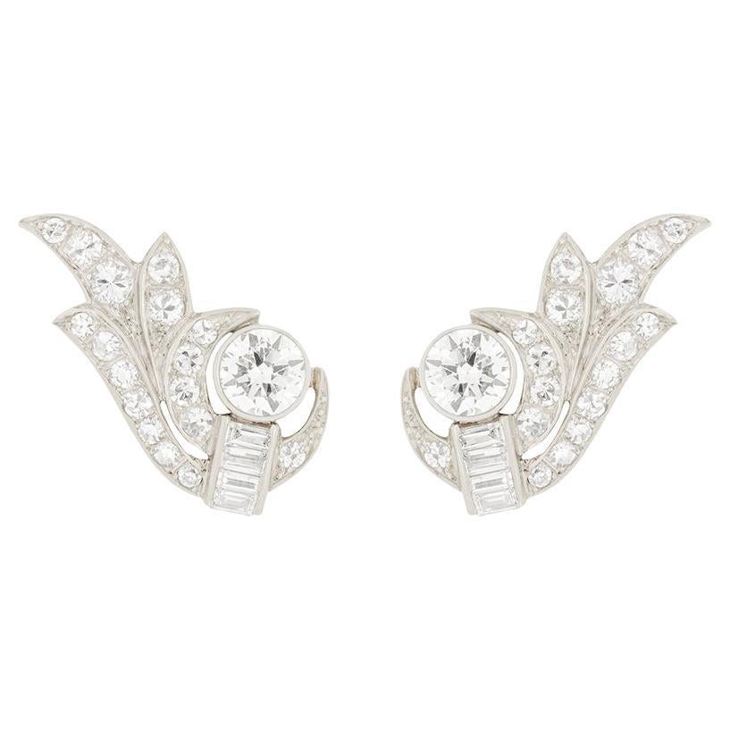 1920s Art Deco Diamond Earrings at 1stDibs