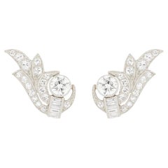 Art Deco 2.80ct Diamond Cluster Earrings, c.1920s