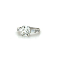 Art Deco 2.82 Carat Antique Cut Diamond Engagement Ring