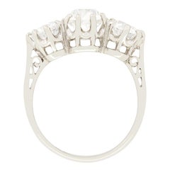 Art Deco 2.85ct Diamond Trilogy Ring, c.1920s