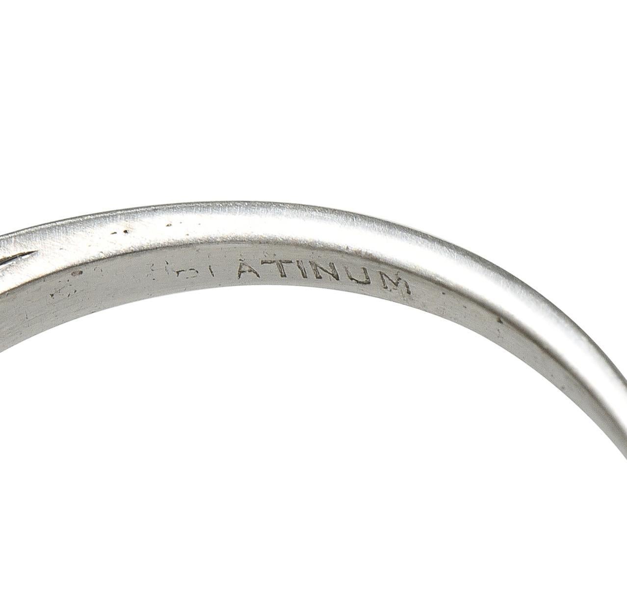 Art Deco 2.87 CTW Marquise Schliff Diamant Platin Vintage Halo Verlobungsring im Angebot 2