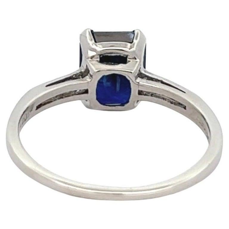 Art Deco 2.90 Carats Sapphire Diamond Platinum Ring 1