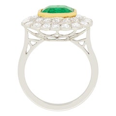 Art Deco 2.97ct Emerald and Diamond Ring, c.1920s