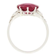 Art Deco 2.97ct Rubellite Solitaire Ring, c.1920s