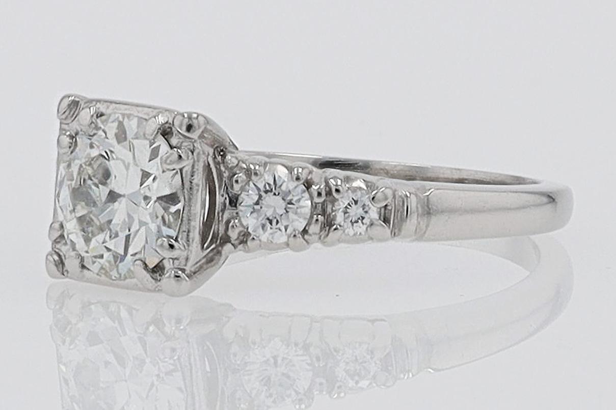 Art Deco 3/4 Carat Diamond Antique Engagement Ring In Good Condition For Sale In Santa Barbara, CA