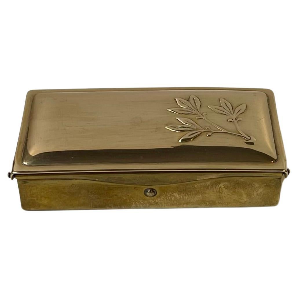 Art Deco 3 Compartment Pill Box in Brass, 1930s For Sale