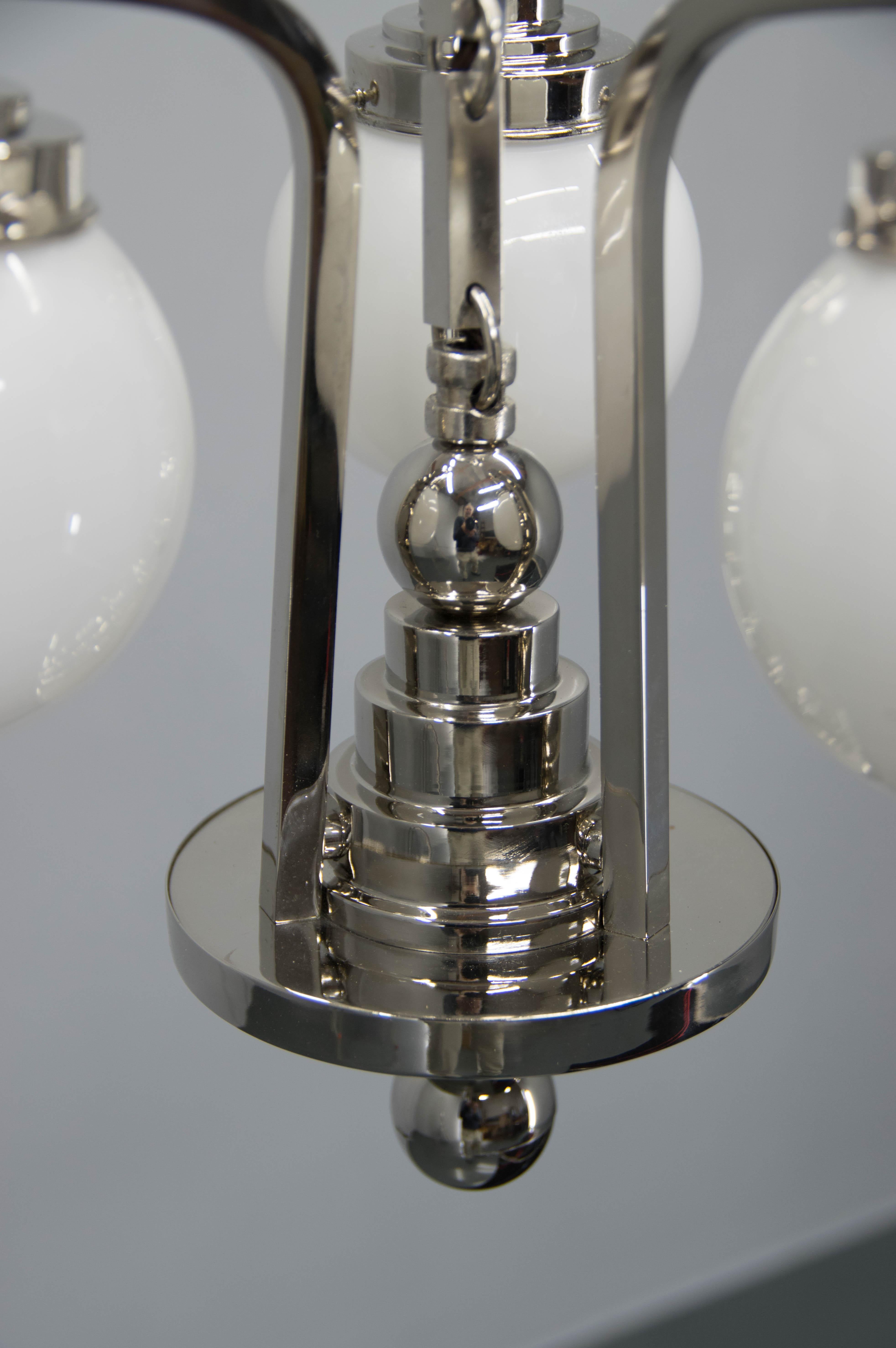 Early 20th Century Art Deco 3-flamming Chandelier, 1920s For Sale