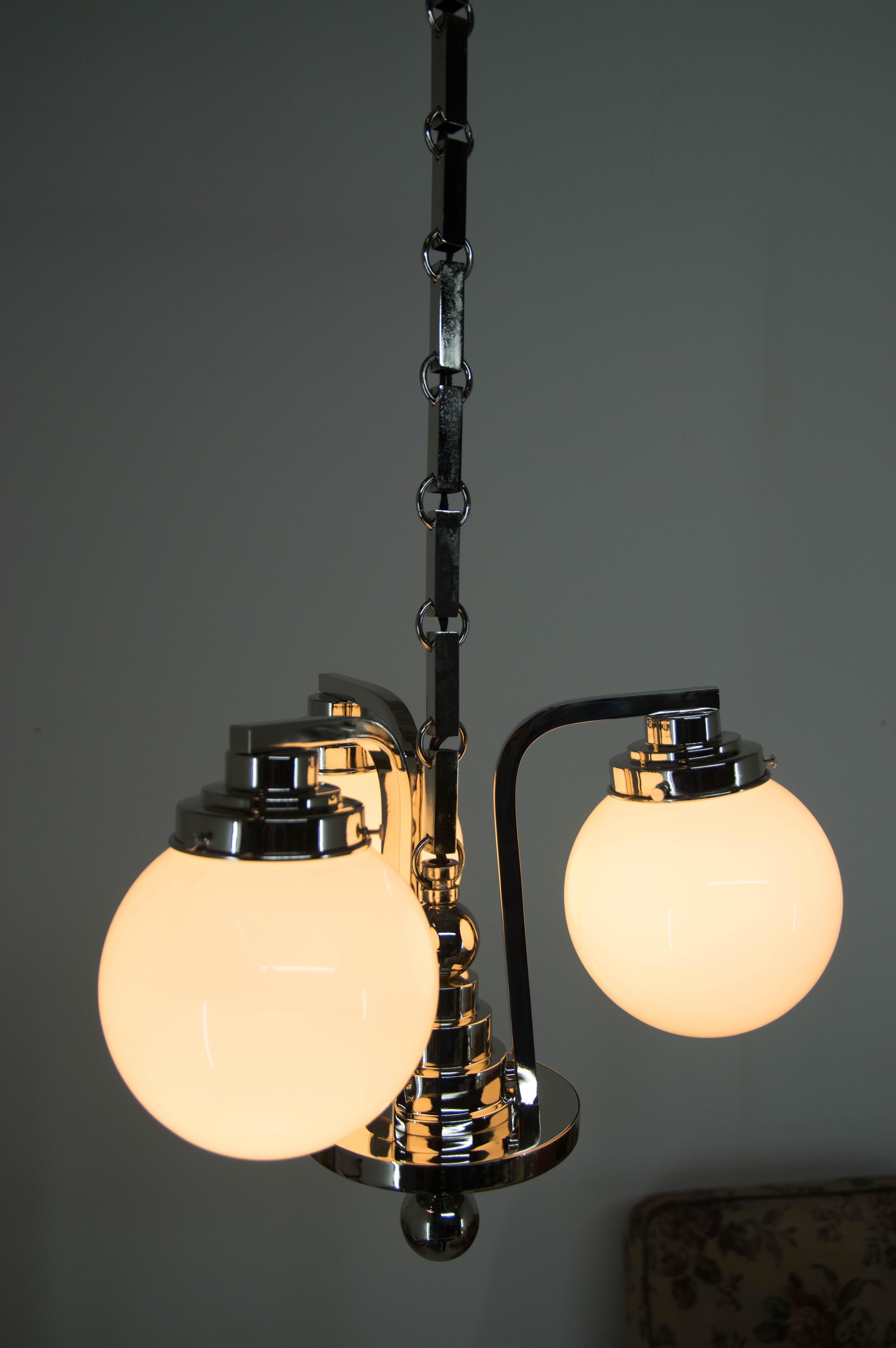 Art Deco 3-flamming Chandelier, 1920s For Sale 3