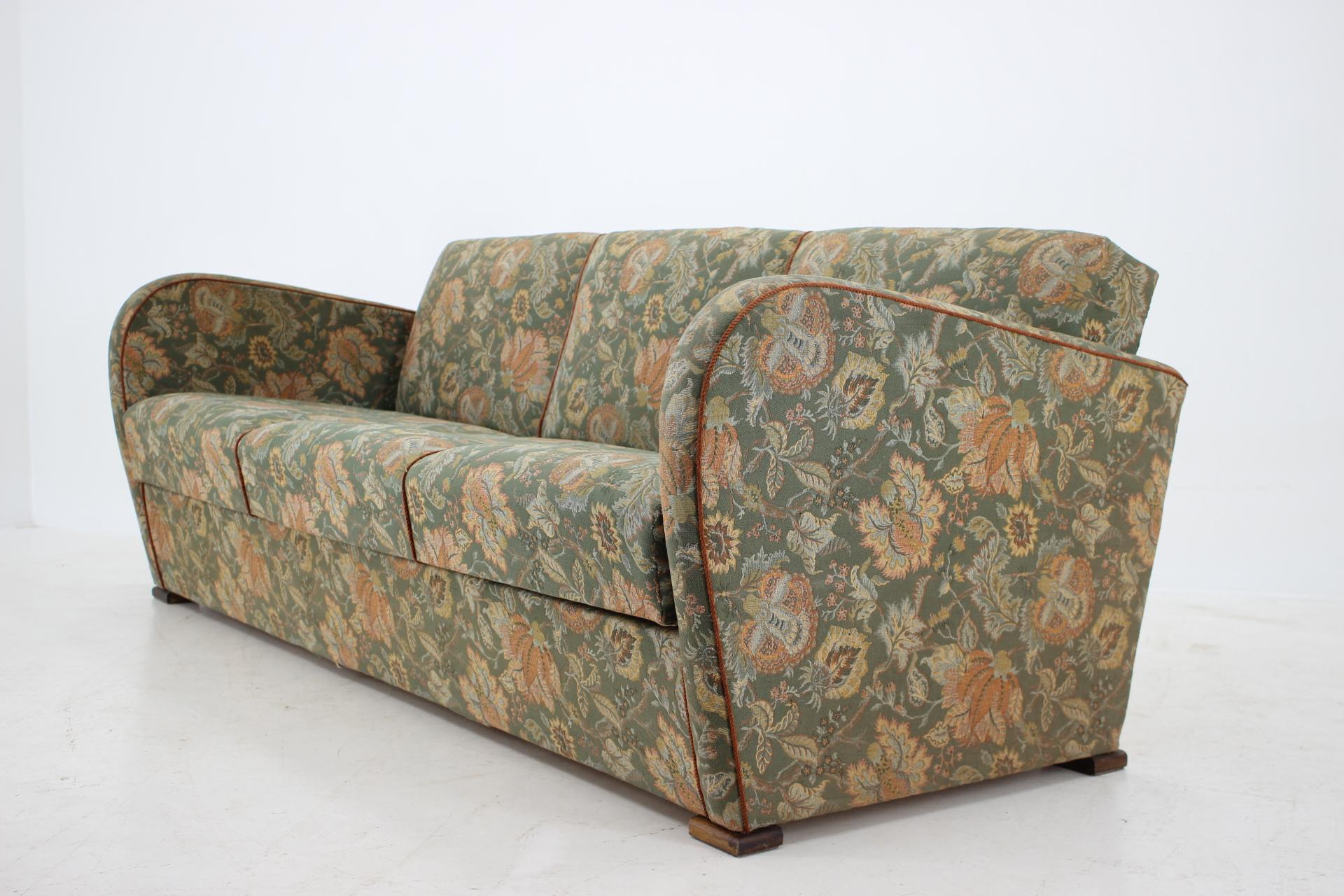 Art Deco 3-Sitz-Sofa entworfen von Jindřich Halabala, 1930er Jahre im Angebot 4