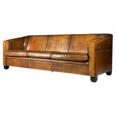Art Deco 3-seater sheepskin sofa