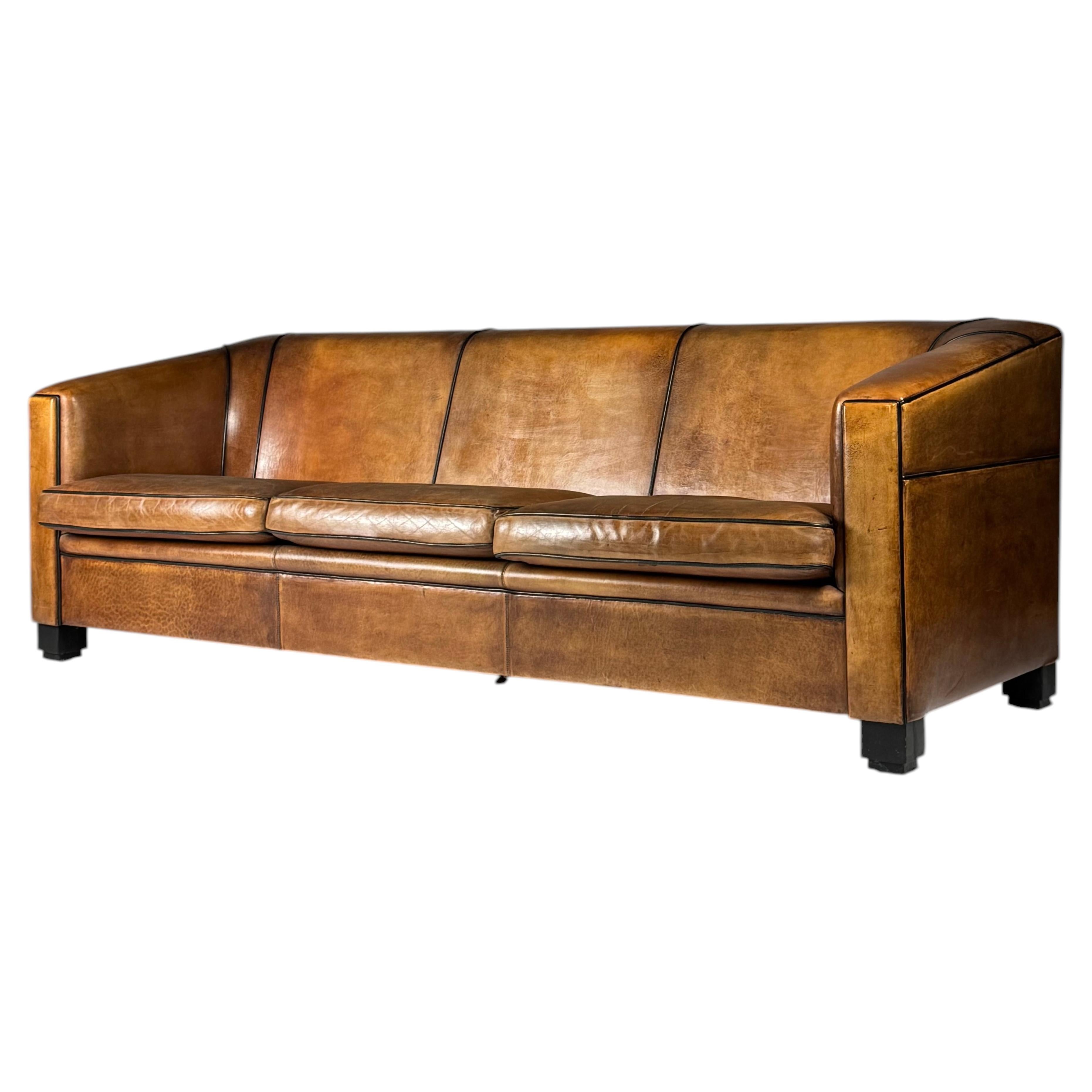 Art Deco 3-seater sheepskin sofa For Sale