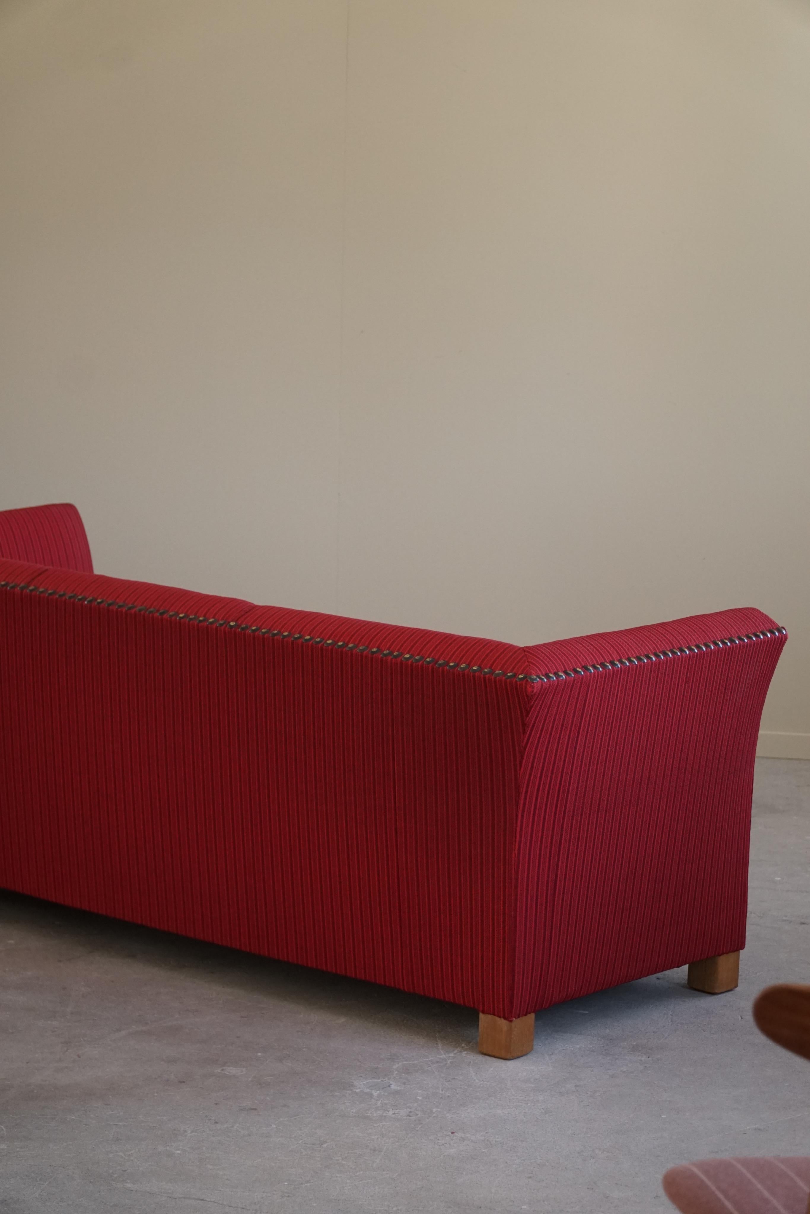 Art Deco 3-Seater Sofa By A Danish Cabinetmaker, Flemming Lassen Style, 1940s For Sale 11