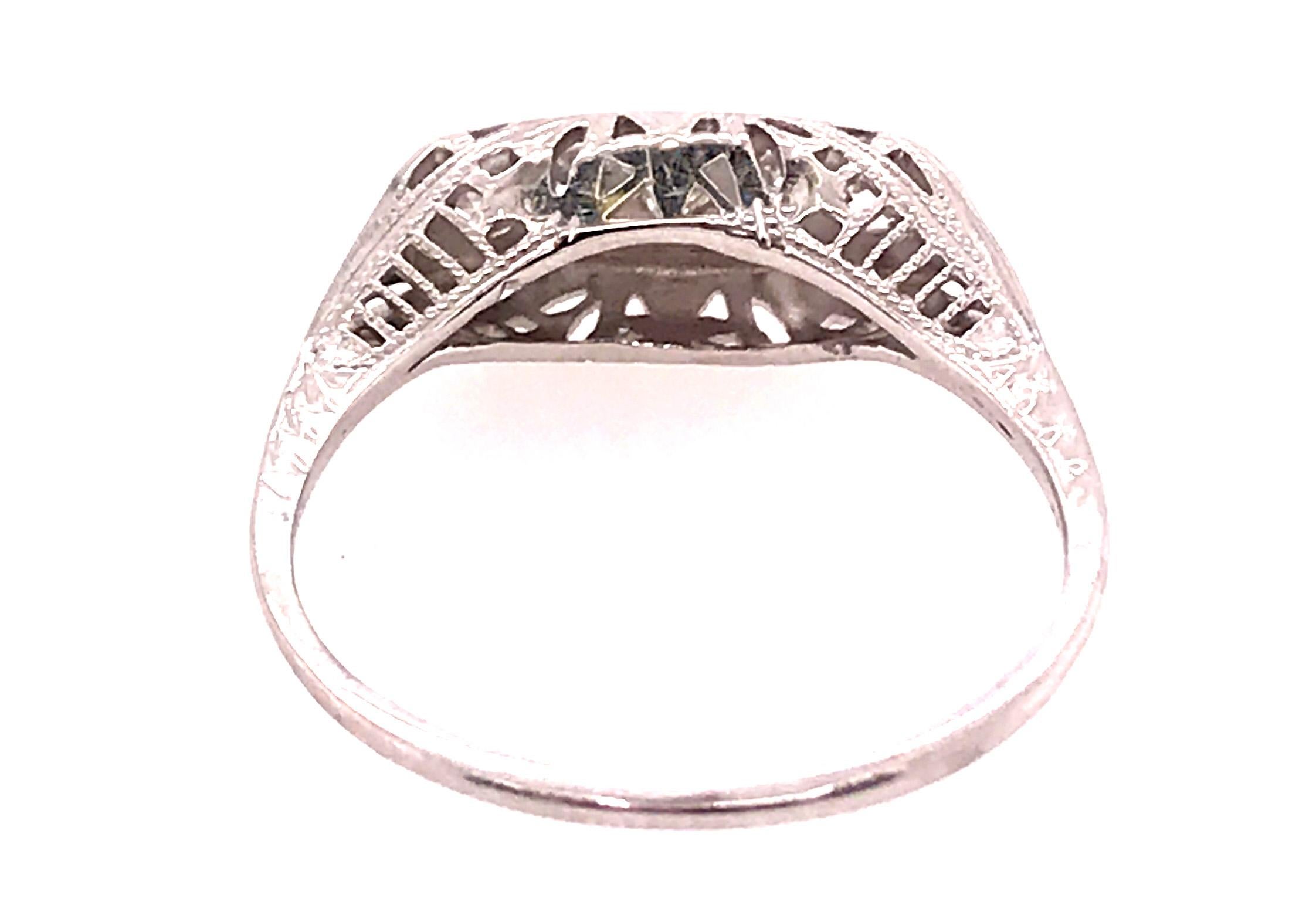 Women's Art Deco 3 Stone Diamond Engagement Cocktail Ring .25ct 18k Antique Original 192