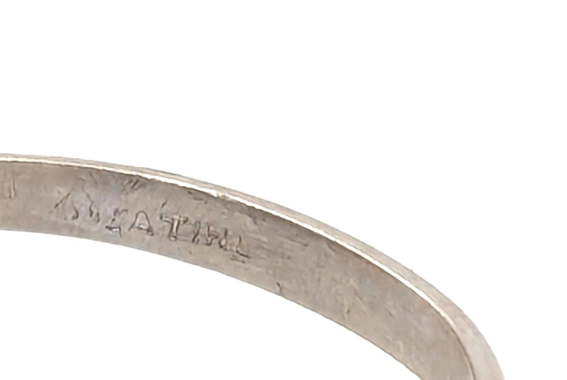 Anello in platino con 3 pietre di diamante Art Deco, 45 carati, originale degli anni '30 In condizioni ottime in vendita a Dearborn, MI