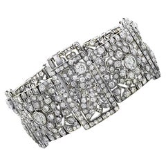 Art Deco 30 Carat Diamond and Platinum Bracelet