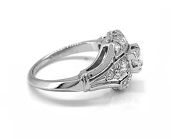 Art Deco .30 Carat Diamond Antique Engagement Ring Platinum