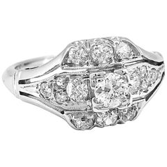 Art Deco .30 Carat Diamond Antique Engagement Ring Platinum