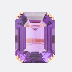 Art Deco 30 Carat Siberian Amethyst Single-Stone Ring