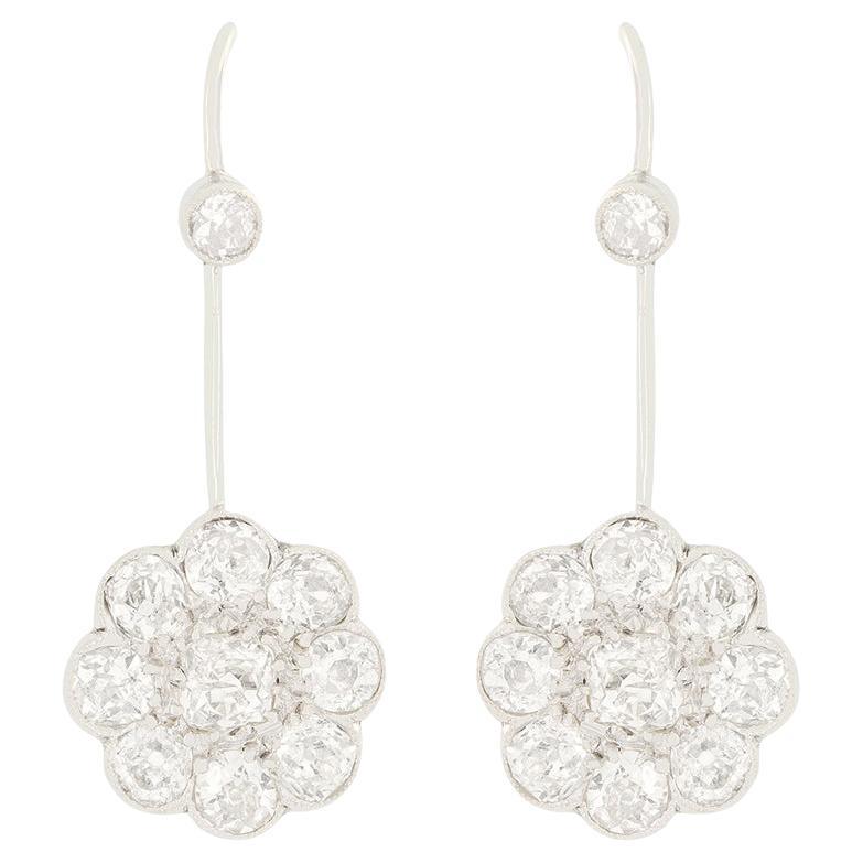 Art Deco 3.00ct Diamond Drop Earrings, c.1920s
