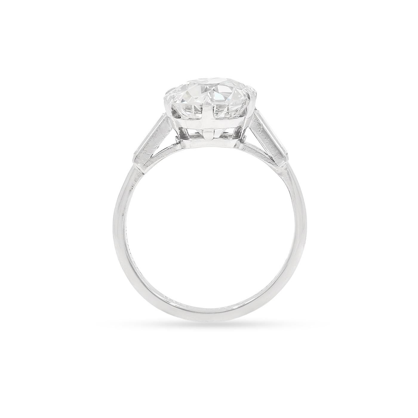 Women's Art Deco 3.01 Carat Old European Cut Diamond Engagement Ring by Tiffany & Co. For Sale