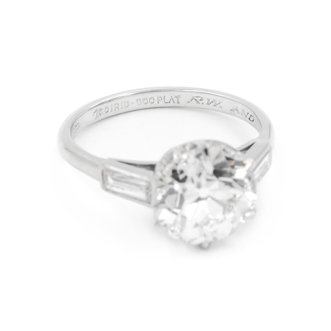 Art Deco 3,01 Karat Diamant-Verlobungsring mit alteuropäischem Schliff von Tiffany & Co. Damen im Angebot