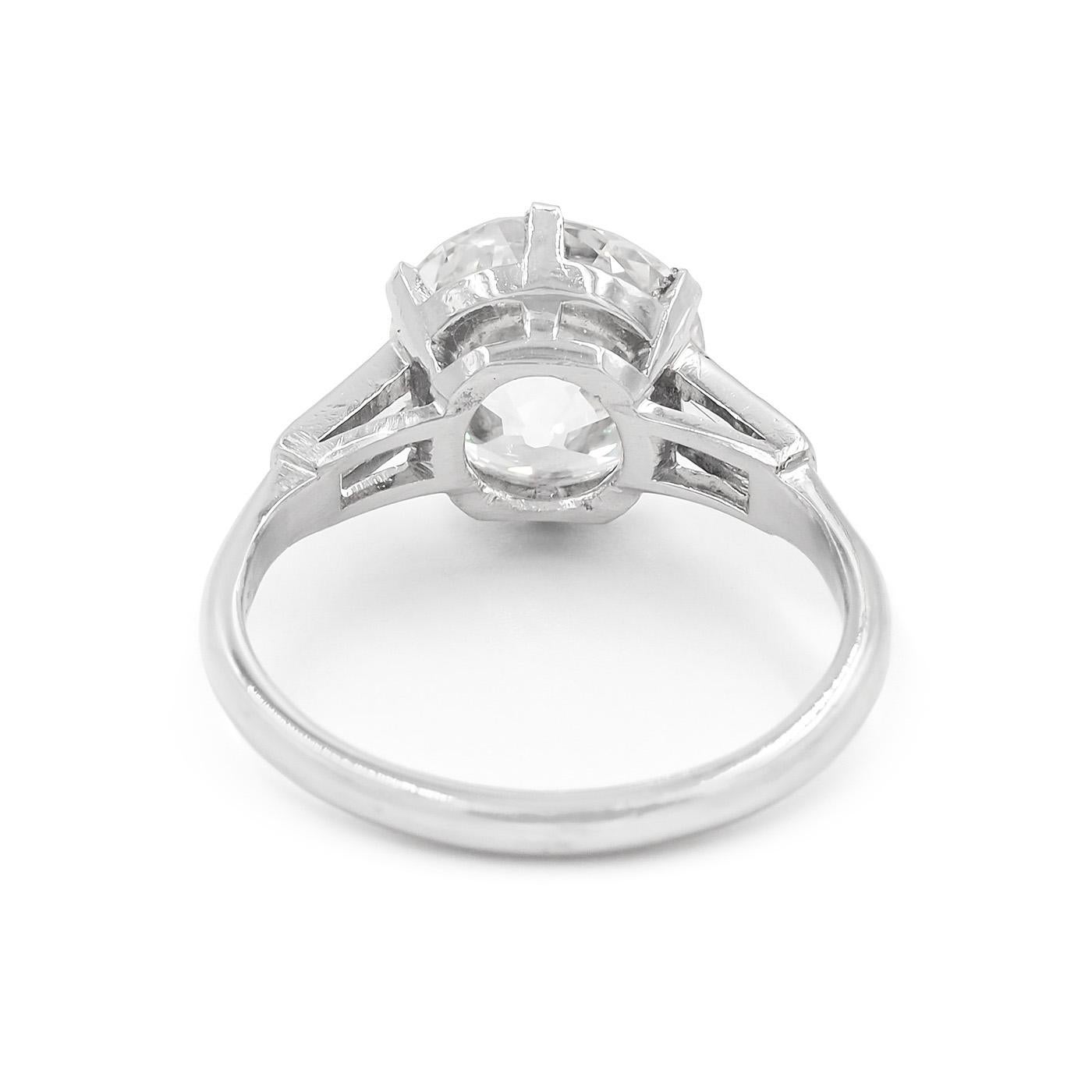 Art Deco 3.01 Carat Old European Cut Diamond Engagement Ring by Tiffany & Co. For Sale 3