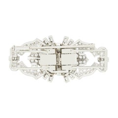 Art Deco 3.02ct Diamond Double Clip Brooch, c.1920s