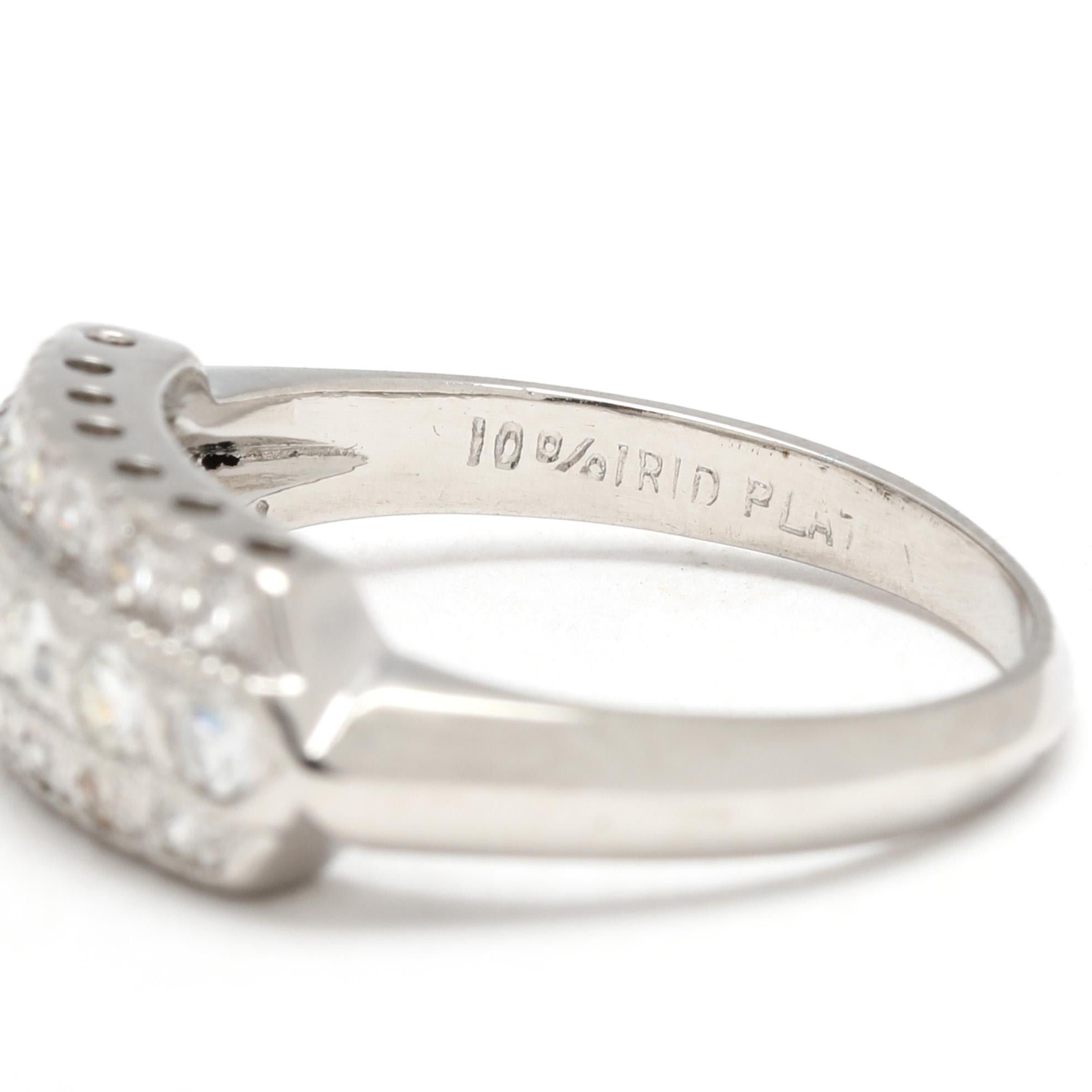 Anello a fascia con diamante a 3 file Art Deco da .30ctw, platino, misura 3.25 In condizioni buone in vendita a McLeansville, NC