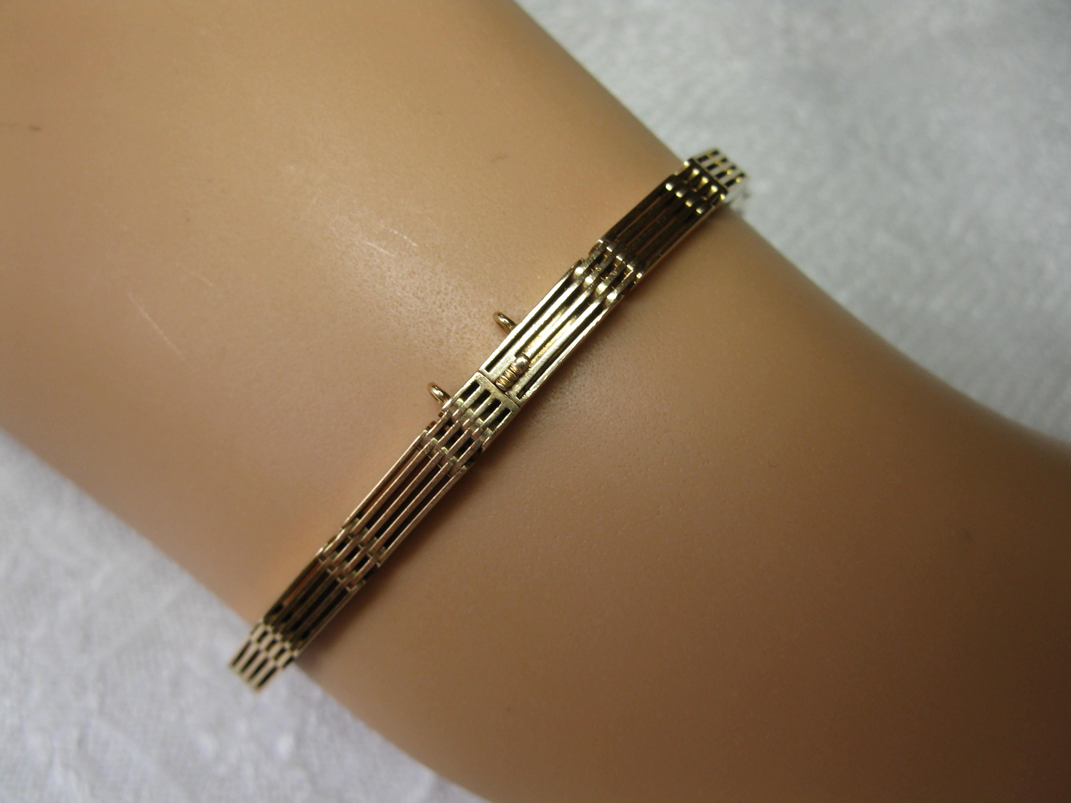 Art Deco 3,1 Karat Saphir-Diamant-Armband 15 Karat Gold Edwardianisch im Angebot 7