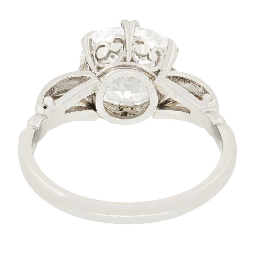 Art Deco 3.10ct Diamond Solitaire Ring, c.1920s In Good Condition For Sale In London, GB