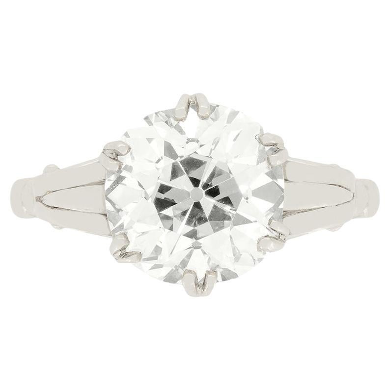 Art Deco 3.10ct Diamond Solitaire Ring, c.1920s