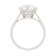 Art Deco 3.18 Carat Diamond Solitaire Engagement Ring, circa 1930s