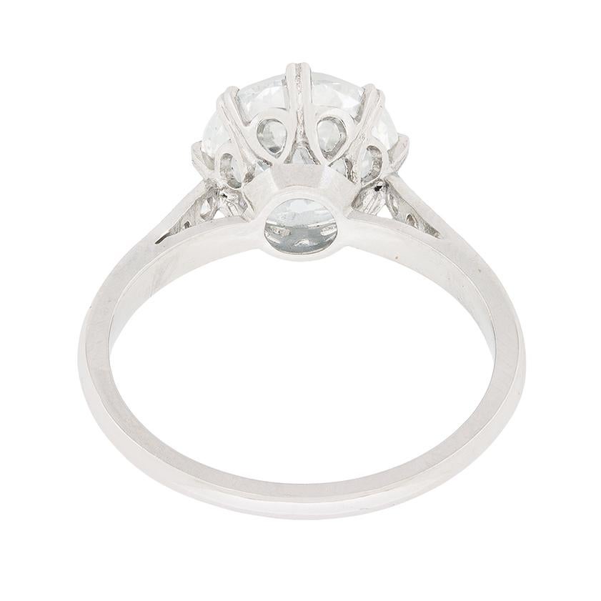 Art Deco 3.18 Carat Diamond Solitaire Engagement Ring, circa 1930s In Good Condition In London, GB
