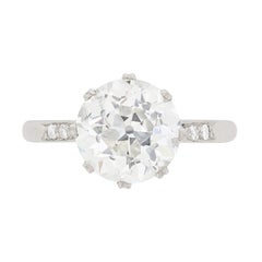 Art Deco 3.18 Carat Diamond Solitaire Engagement Ring, circa 1930s