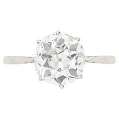 Art Deco 3.18 Carat Diamond Solitaire Ring, circa 1920s