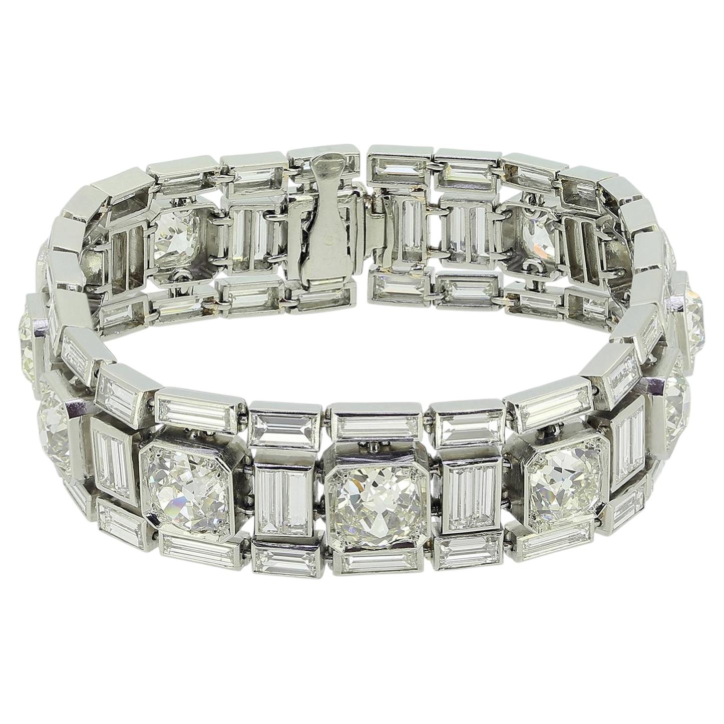 Pulsera de diamantes Art Déco de 32.00 quilates